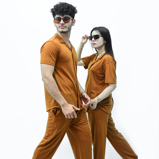 Jupiter Celebrity Unisex French Pique Mustard Coord Set