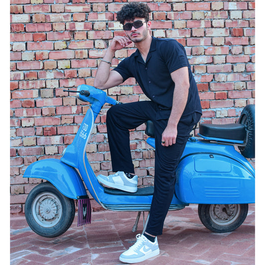 Jupiter Celebrity Unisex French Pique Navy Coord Set