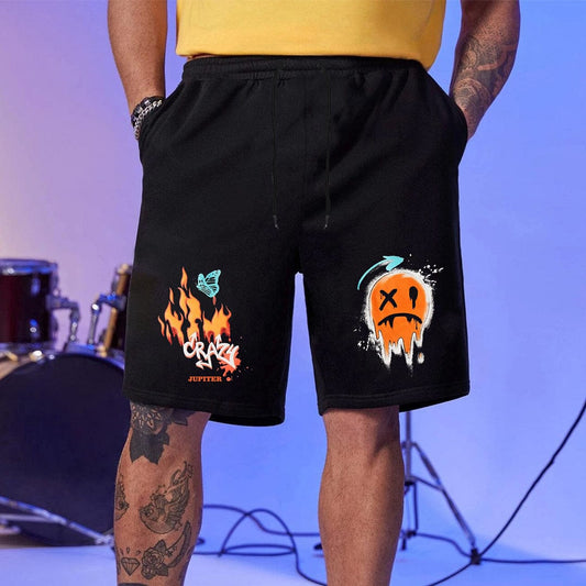 Jupiter Fire Emoji Graphic Men's Terry Shorts