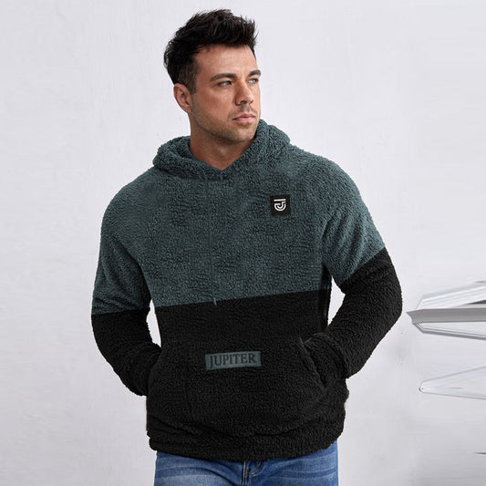 Jupiter Rugged Sherpa Gender Neautral Color Block Luxe Hoodie