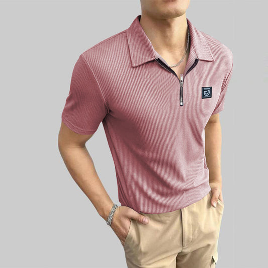 Jupiter Aestival Zip Neck Self Weave Premium Polo For Men