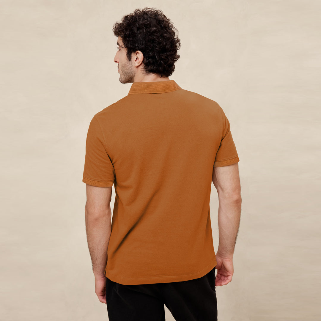 Jupiter Texture Collar Elite Fit Cotton Polo For Men