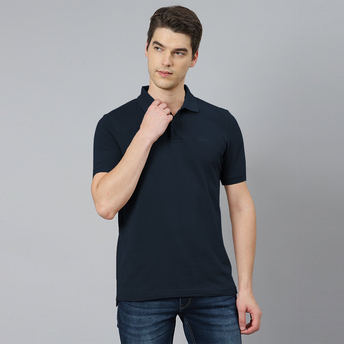 Luxe Fit Classic High Density Logo Combed Cotton Polos For Men