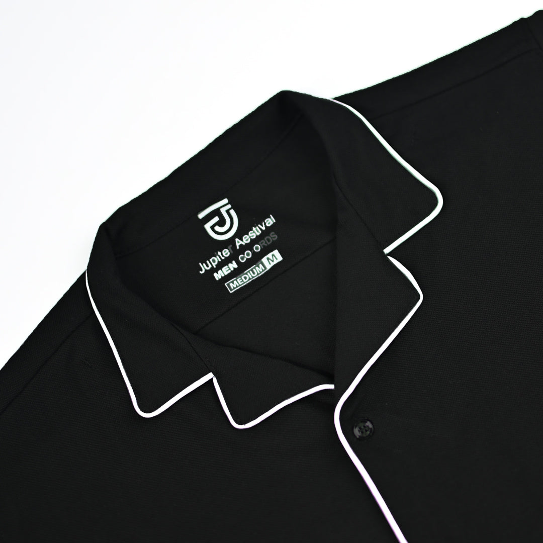 Jupiter Celebrity White Lining Contrast Unisex French Pique Coord Set