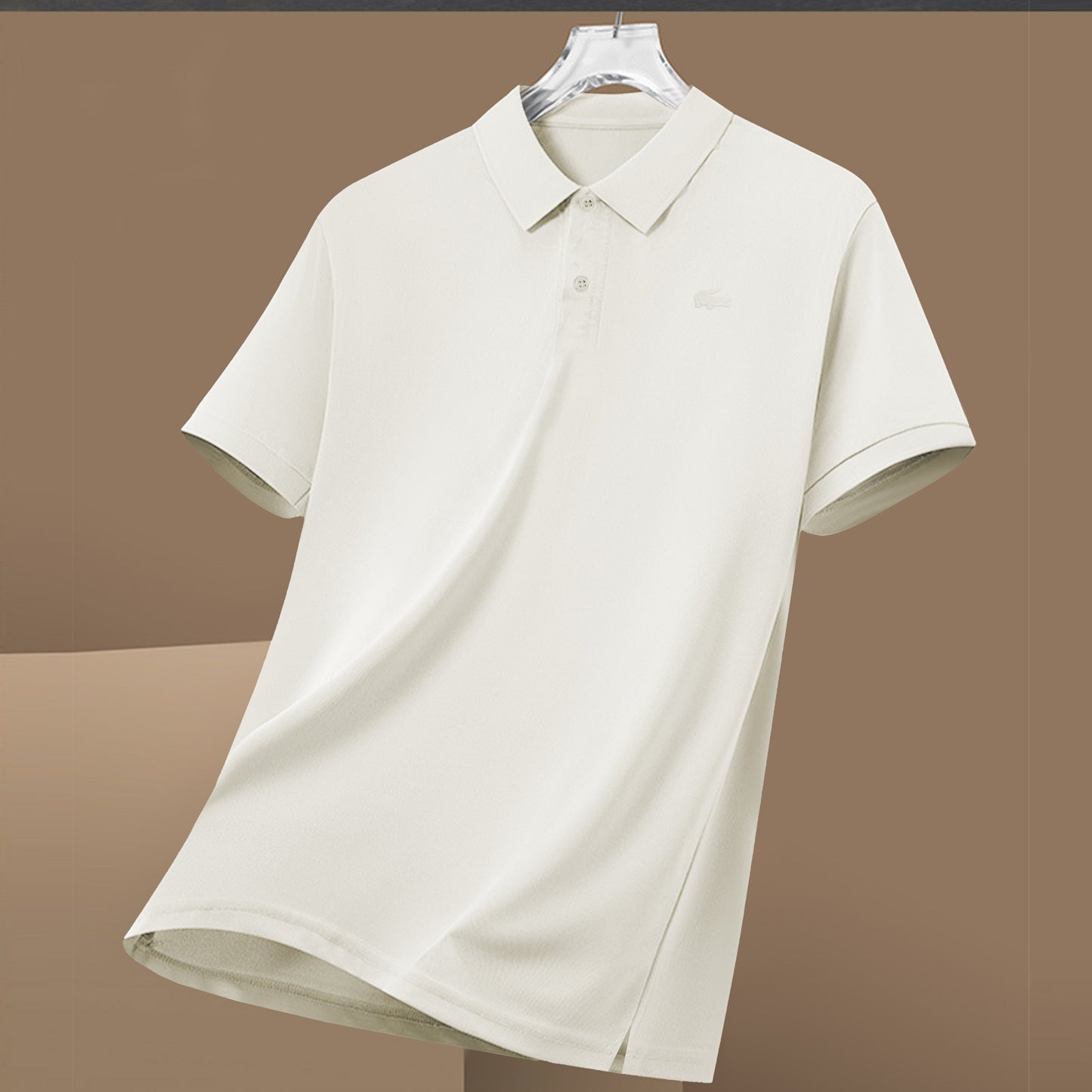 Luxe Fit Classic High Density Logo Combed Cotton Polos For Men