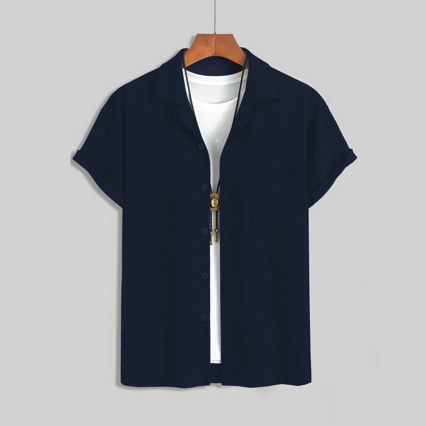 Jupiter Knitwear Classic  Soft Lapel Collar Button Shirt For Men