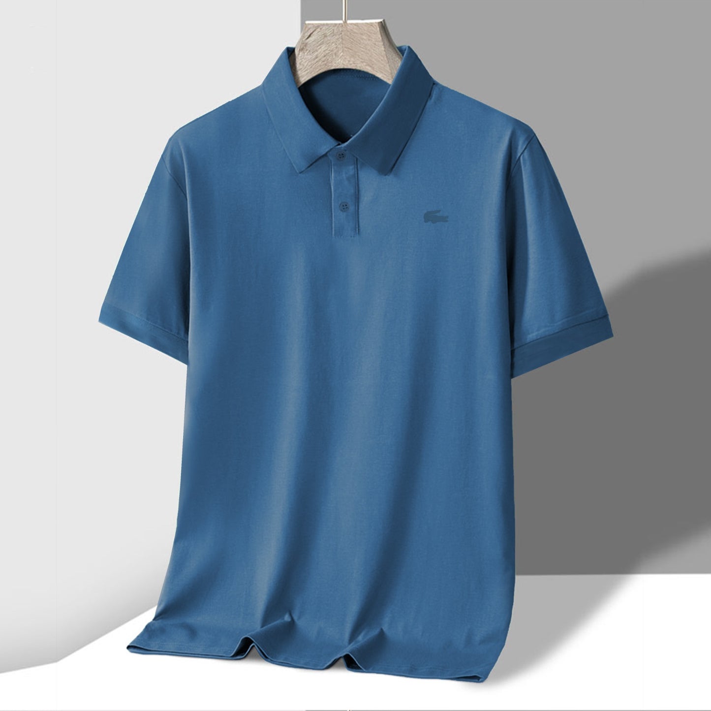 Luxe Fit Classic High Density Logo Combed Cotton Polos For Men