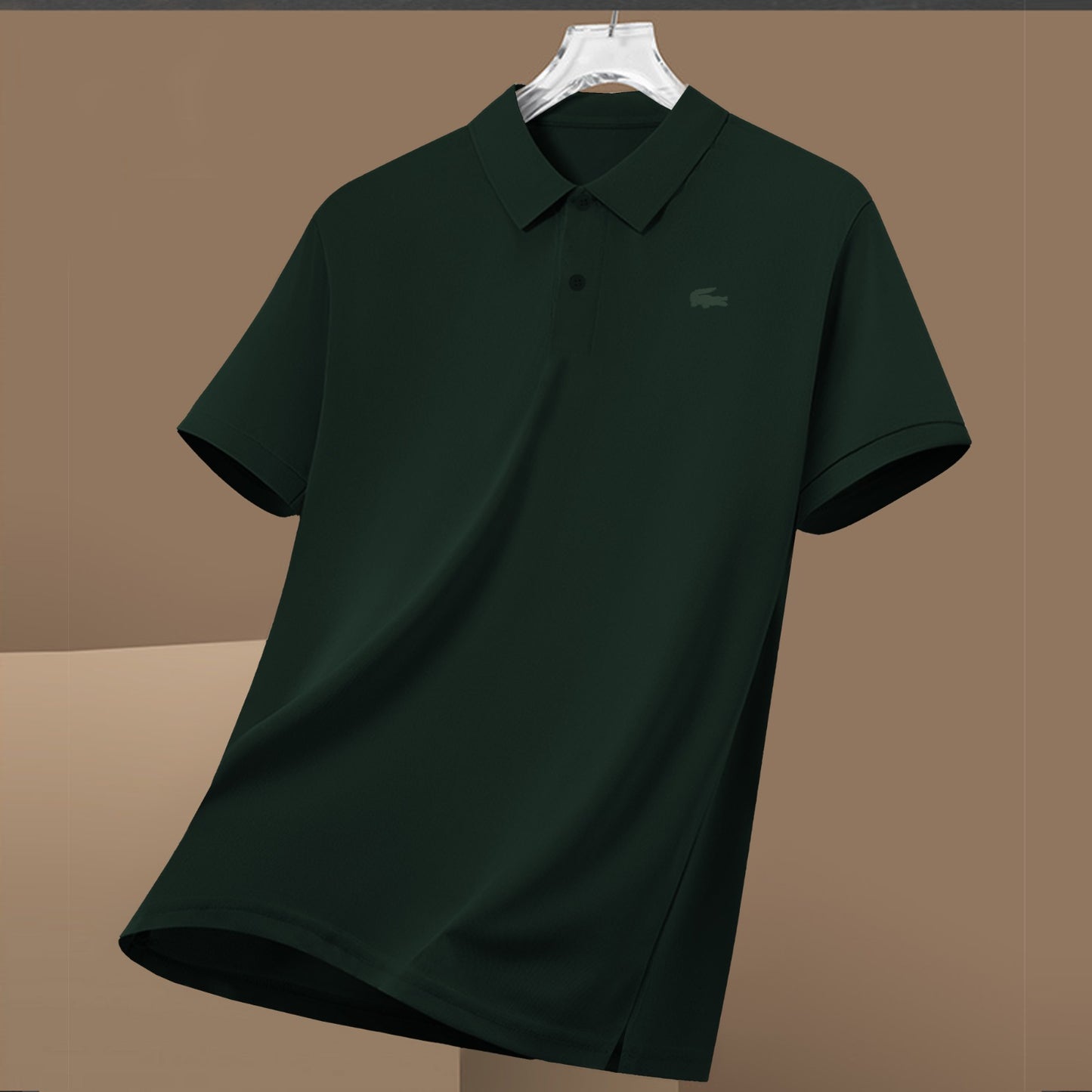 Luxe Fit Classic High Density Logo Combed Cotton Polos For Men