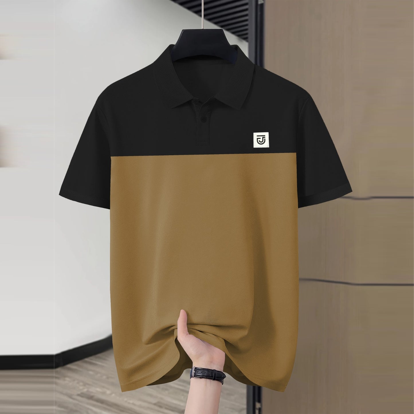 Jupiter Texture Collar Superlative High Density Logo Cotton Polo For Men