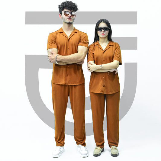 Jupiter Celebrity Unisex French Pique Mustard Coord Set